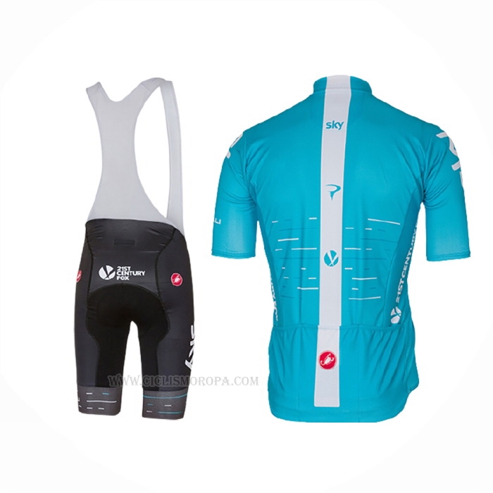 2017 Ropa Ciclismo Sky Azur Mangas Corta y Culotte Corto